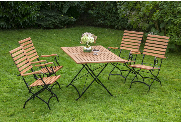 Hertie Garten Gartenmbelset Essgruppe Schlossgarten Set 4 Personen, hoher Sessel & rechteckiger Tisch