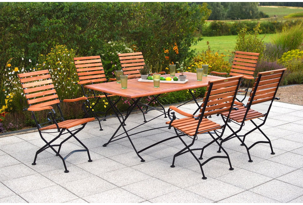 Hertie Garten Essgruppe Gartenmbelset Essgruppe Schlossgarten Set 6 Personen, Klapptisch, 160 x 90 cm