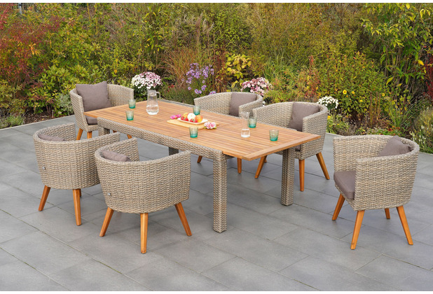 Hertie Garten Imperia Set 7tlg., mit Ausziehtisch 180 (240) x 100 cm