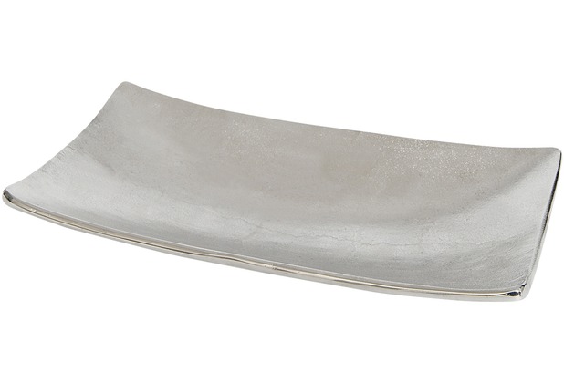 Holländer Dekoschale PROMOTORE GRANDE Aluminium vernickelt - Rand poliert, 20 x 40 cm