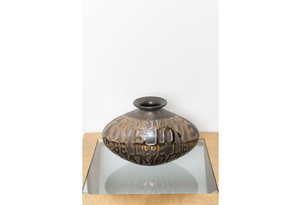 Hollnder Dekovase AMORE Keramik bronze-anthrazit-gold H23 cm