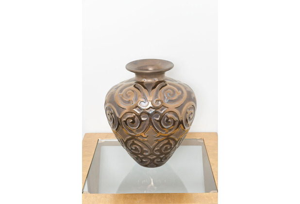 Hollnder Dekovase COTOGNA Keramik bronze-anthrazit -gold