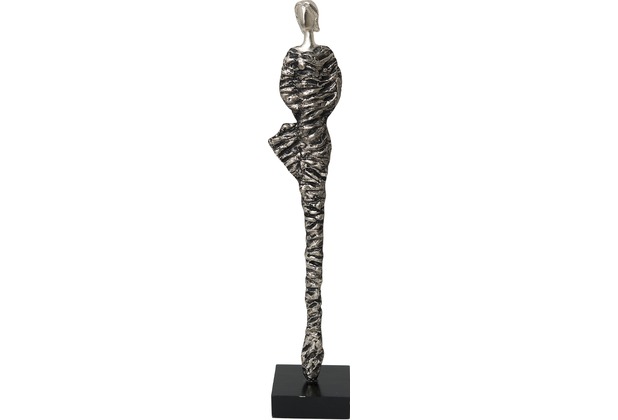 Holländer Figur LISA Aluminium antiksilber - Holz schwarz