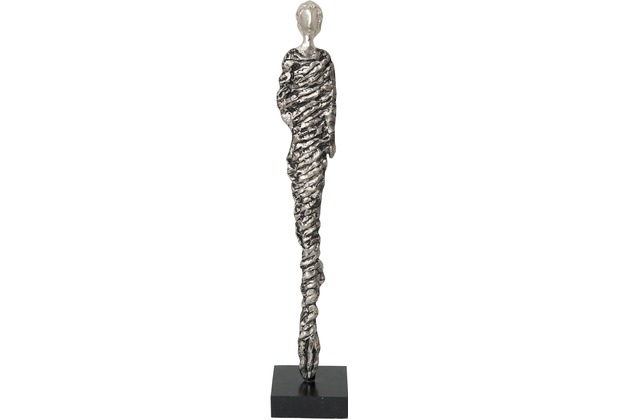 Holländer Figur MONA Aluminium antiksilber - Holz schwarz