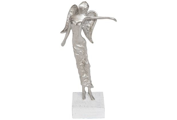 Holländer Figur PRELUDIO Aluminium silber - Holz weiß, Pose 2