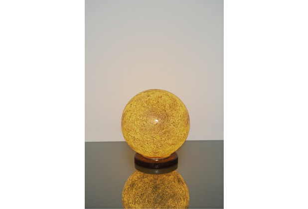 Holländer Tischleuchte 1-flg. NARZISO Glasmosaik amber - Fuß Marmor schwarz