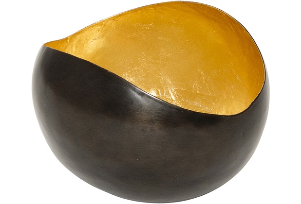 Holländer Windlicht TRUCCO Metall bronze-braun - innen blattvergoldet