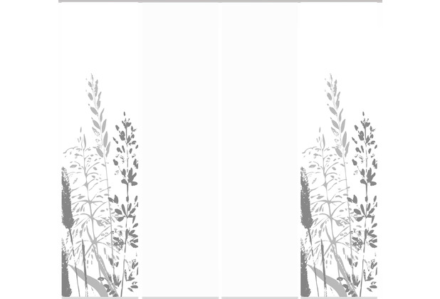 Home Wohnideen 4er Set Schiebewand Deko Digitaldruck Solves Grau 245x60 cm