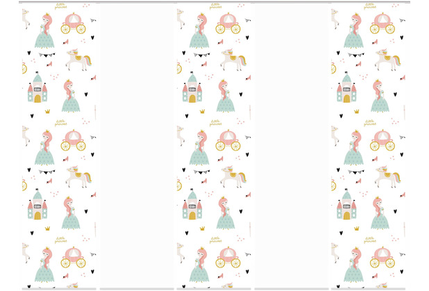 Home Wohnideen 5er Set Schiebewand Deko Digitaldruck Princess Rose 245x60 cm