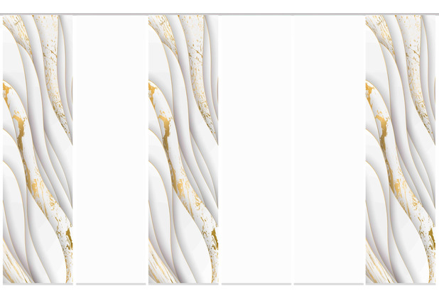 Home Wohnideen 6er Set Schiebewand Deko Digitaldruck Guldo Gold 245x60 cm