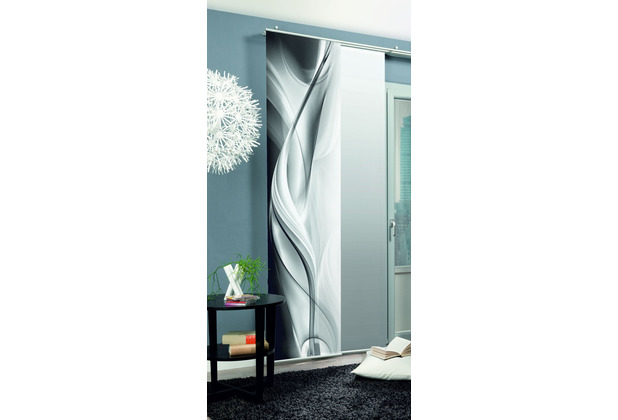 Home Wohnideen HALIFAX Schiebevorhang aus Dekostoff digitalbedruckt grau 300x60 cm