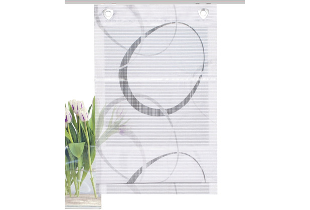 Home Wohnideen Magnetrollo Querstreifen Digitaldruck \"vitus\" Grau 130 x 100 cm
