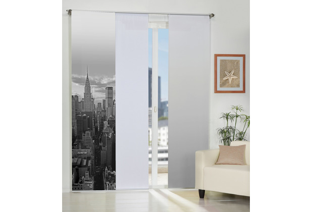 Home Wohnideen NEW YORK Schiebevorhang aus Dekostoff digitalbedruckt schwarz wei 245x60 cm
