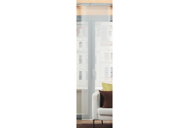 Home Wohnideen ROM Schiebevorhang aus Uni Voile wollwei 245x60 cm