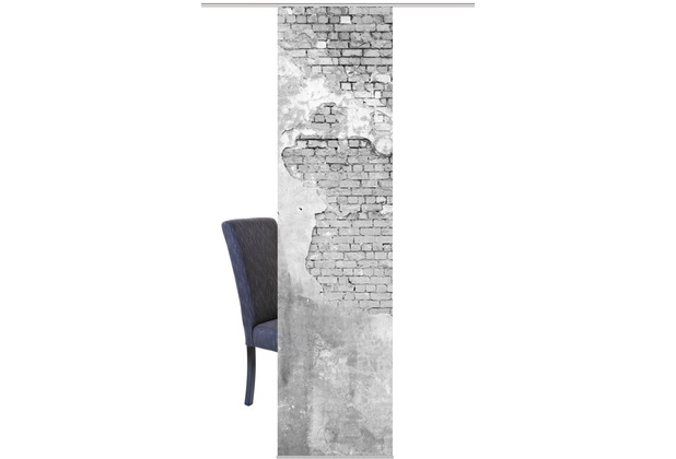 Home Wohnideen Schiebevorhang Dekostoff Digitaldruck Wallona Grau 245 x 60 cm
