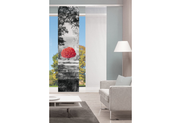 Home Wohnideen Schiebevorhang Digitaldruck Bambus-optik \"ameno\" Rot 260 x 60 cm