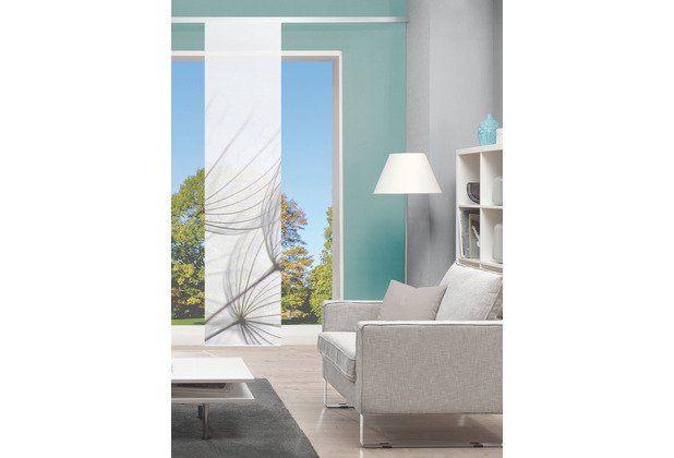 Home Wohnideen Schiebevorhang Digitaldruck Bambus-optik \"strelia Rechts\" Grau 260 x 60 cm