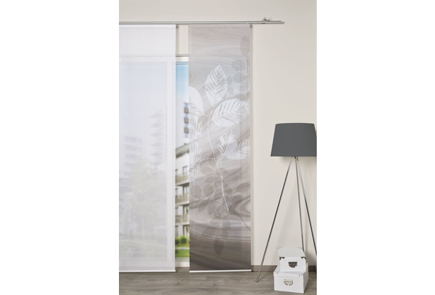 Home Wohnideen Schiebevorhang Digitaldruck Bambus-optik \"toupillon\" Taupe 260 x 60 cm
