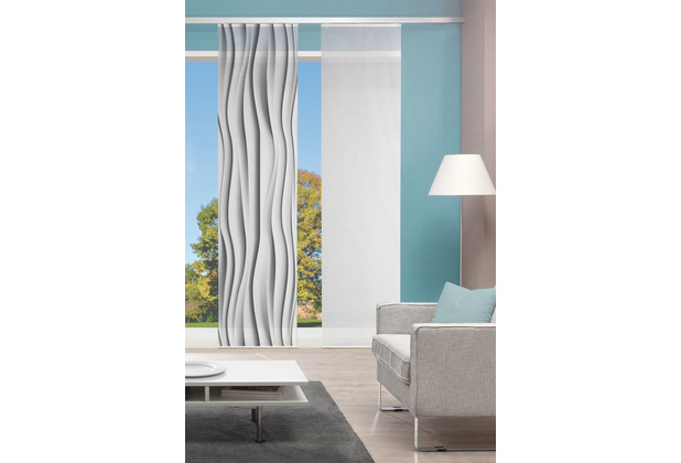 Home Wohnideen Schiebevorhang Digitaldruck Bambus-optik \"wello\" Grau 260 x 60 cm