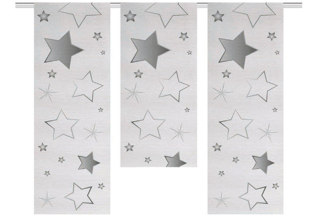 Home Wohnideen STARS Fensterbehang 3er SET Bambusoptik digitalbedruckt grau 80x30 cm