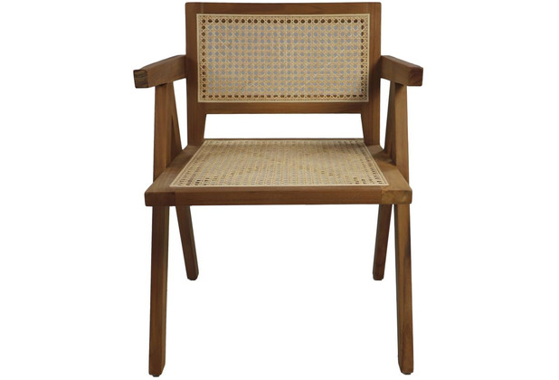 HSM Collection Akzent Fauteuil Chair - 58x60x79 - Natur - Teak/rattan