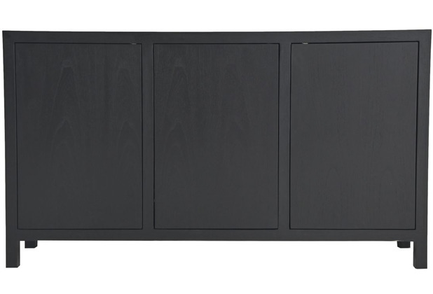 HSM Collection Dressoir 3 deurs - 150x42x85 - Zwart - Teak veneer