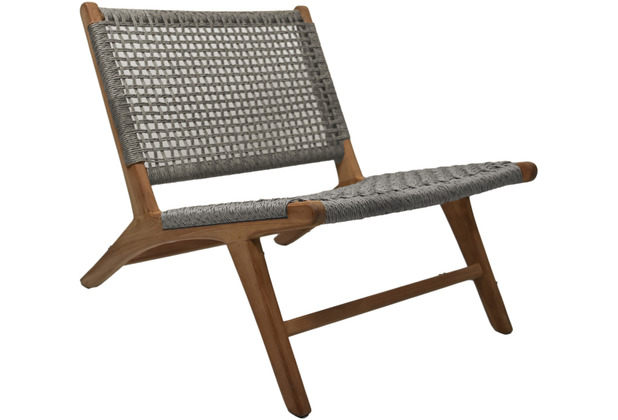 HSM Collection Lounge Sessel Rio - 65x80x66 - off Weiss/Natur - Teak/Bananenblatt
