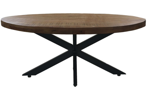 HSM Collection Oval Coffee Table - 120x80x44,5 - Natural/black - Mango wood/metal