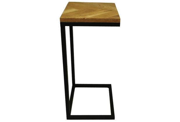 HSM Collection Read Sidetable Fishbone - 38x30x65 - Natural/black - Oak/metal