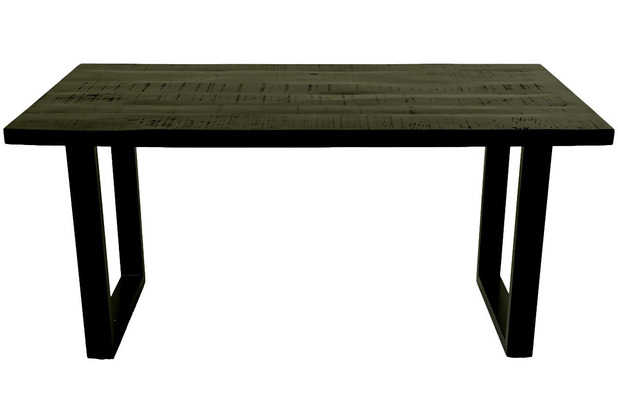 HSM Collection Rechteckiger Tisch Melbourne - 160x90x77 - Schwarz - Mangoholz/Metall