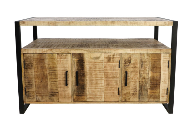 HSM Collection Sideboard Havana - 3-tr - mangoholz/eisen