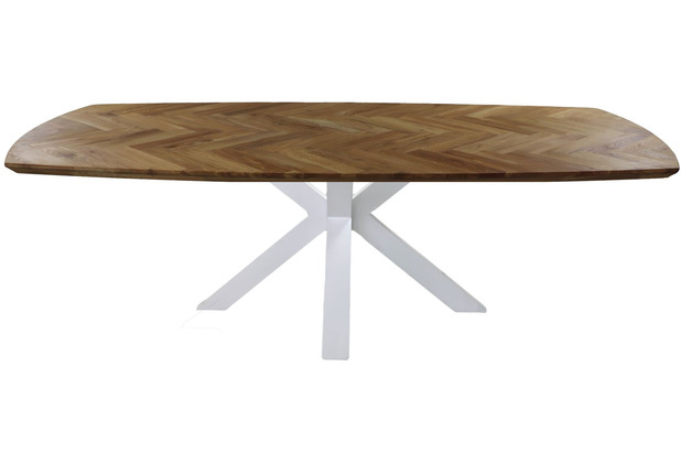 HSM Collection Table Fishbone Danish - 200x100x76 - Natural/White - Oak/Metal