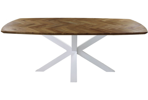 HSM Collection Table Fishbone Danish - 280x110x76 - Natural/white - Oak/metal