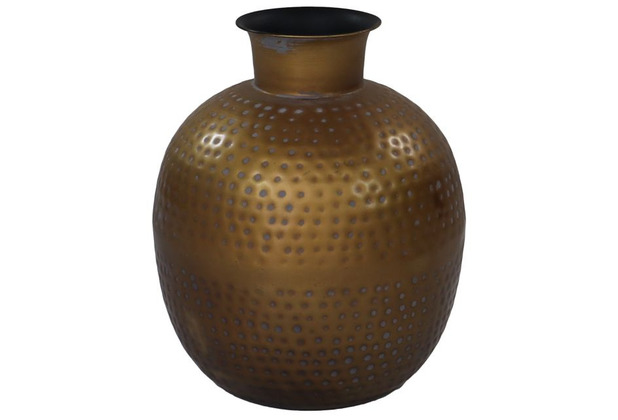 HSM Collection Vase Padua Small - 30x35 - Messing antik gold/grau - Metall