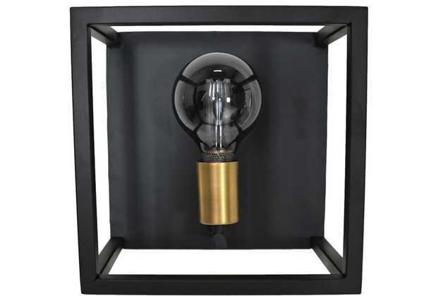 HSM Collection Wandlampe - 25x18x26 - Schwarz/Gold - Eisen