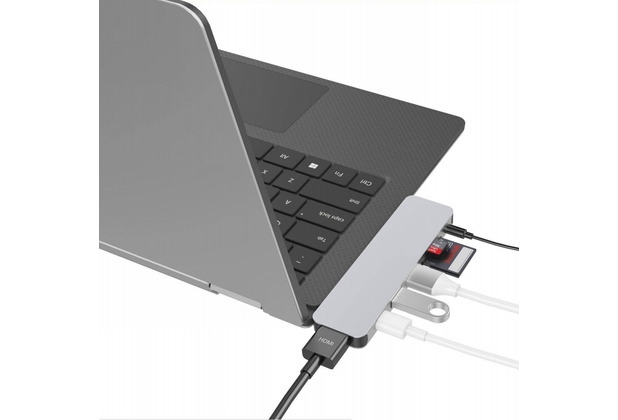 HYPER Drive SOLO Hub 7-in-1, Apple MacBook & USB-C Notebooks, silber, GN21D-SILVER