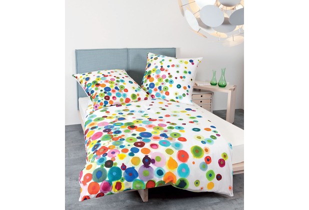 Janine Bettwsche modern art Mako-Satin multicolor 42030-09 Standard Bettbezug 135x200 cm, 1x 80x80 cm
