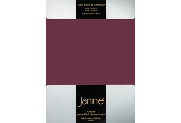 Janine Spannbetttuch ELASTIC-JERSEY Elastic-Jersey burgund 5002-41 200x200