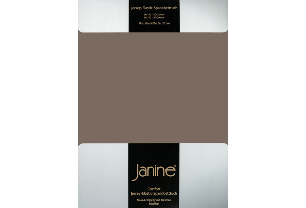 Janine Comfort-Jersey-Spannbettuch Elastic capuccino Spannbettlaken 200x200