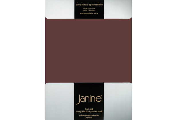 Janine Comfort-Jersey-Spannbettuch Elastic dunkelbraun Spannbettlaken 200x200