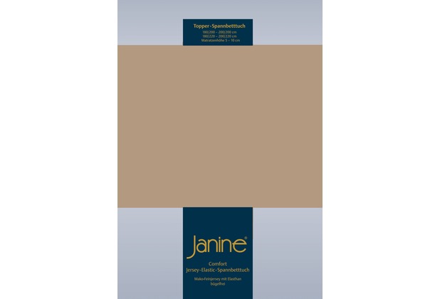 Janine Topper Spannbetttuch TOPPER Elastic-Jersey nougat 5001-37 150x200