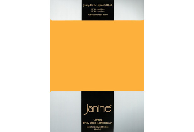 Janine Comfort-Jersey-Spannbettuch Elastic sonnengelb Spannbettlaken 200x200