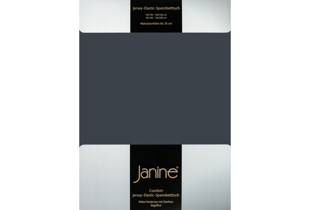 Janine Comfort-Jersey-Spannbettuch Elastic titan Spannbettlaken 200x200
