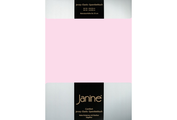 Janine Comfort-Jersey-Spannbettuch Elastic zartrosa Spannbettlaken 200x200