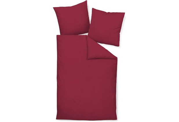 Janine Mako-Satin Colors bordeaux Standard Bettbezug 135x200, Kissenbezug 80x80cm