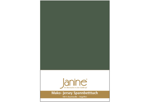 Janine Spannbetttuch MAKO-FEINJERSEY Mako-Feinjersey olivgrn 5007-76 100x200