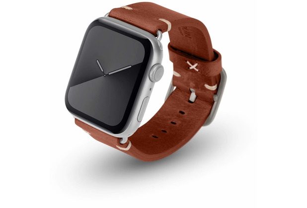JT Berlin Watchband Alex Vintage | Apple Watch Ultra/42/44/45mm | braun - Aluminium silber | S/M | 10634