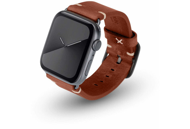 JT Berlin Watchband Alex Vintage | Apple Watch Ultra/42/44/45mm | braun - Aluminium space grau | S/M | 10635