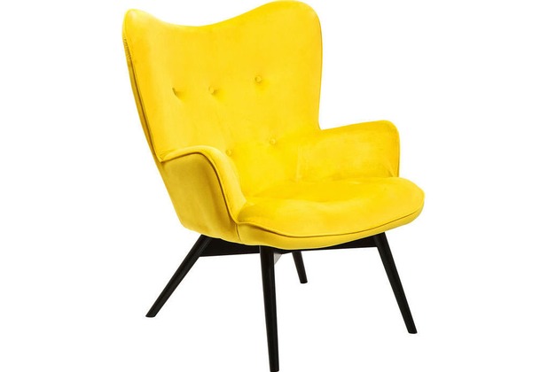 Kare Design Sessel Black Vicky Velvet Yellow
