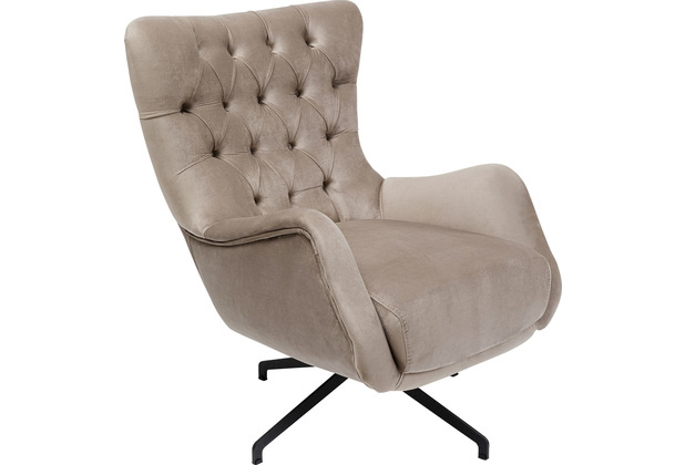 Kare Design Drehsessel Bellissima Velvet Taupe